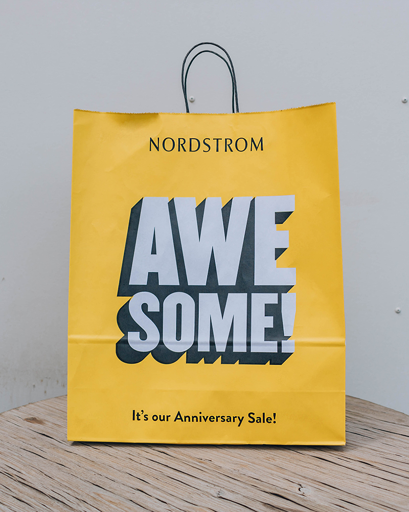 Nordstrom "awesome" Anniversary Sale yellow bag from 2018