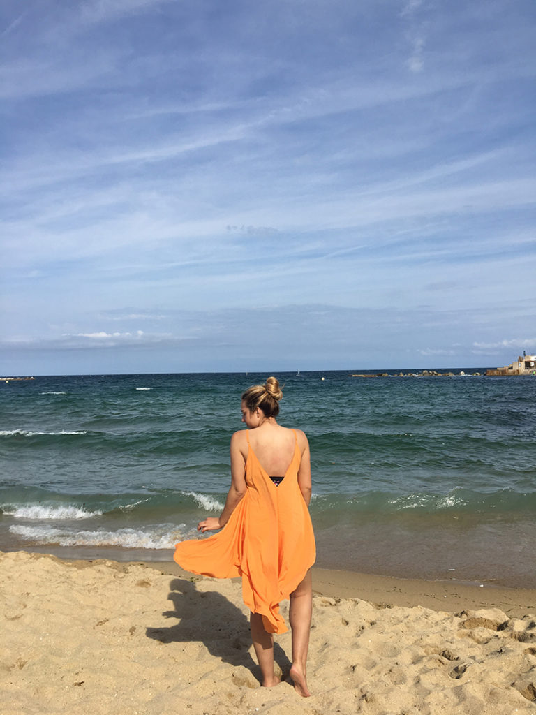 Lauryn Hock at the beach in Barcelona, Spain