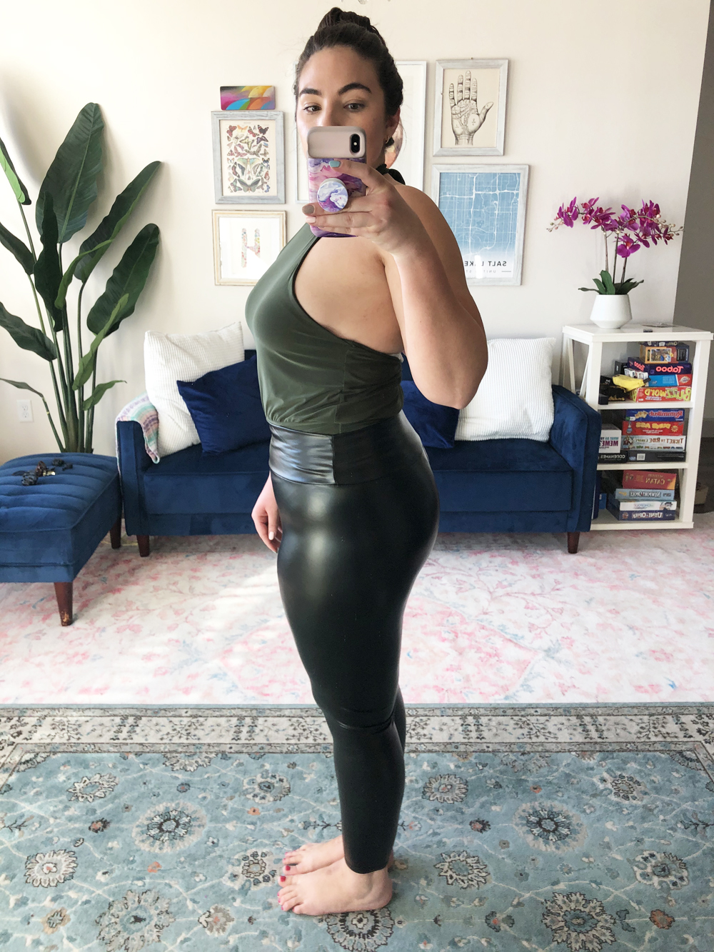 fake Spanx leggings review of faux leather leggings bought on Amazon