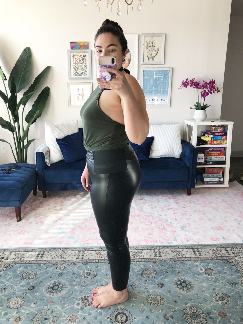 faux leather leggings from target review | side profile