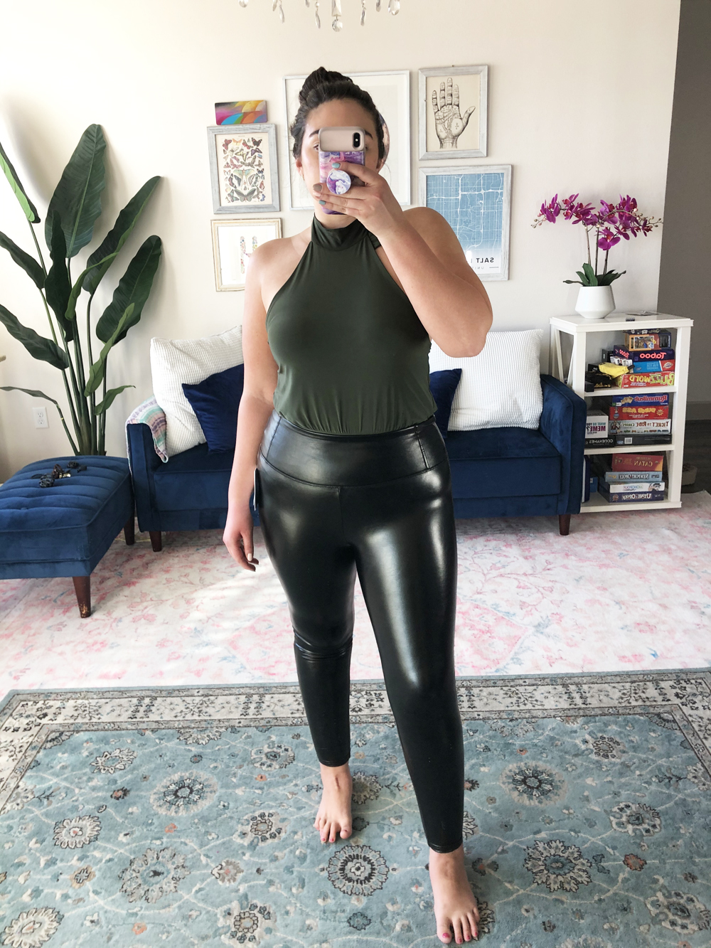 front view of Love, Fire leggings from Nordstrom Rack more affordable options of Spanx