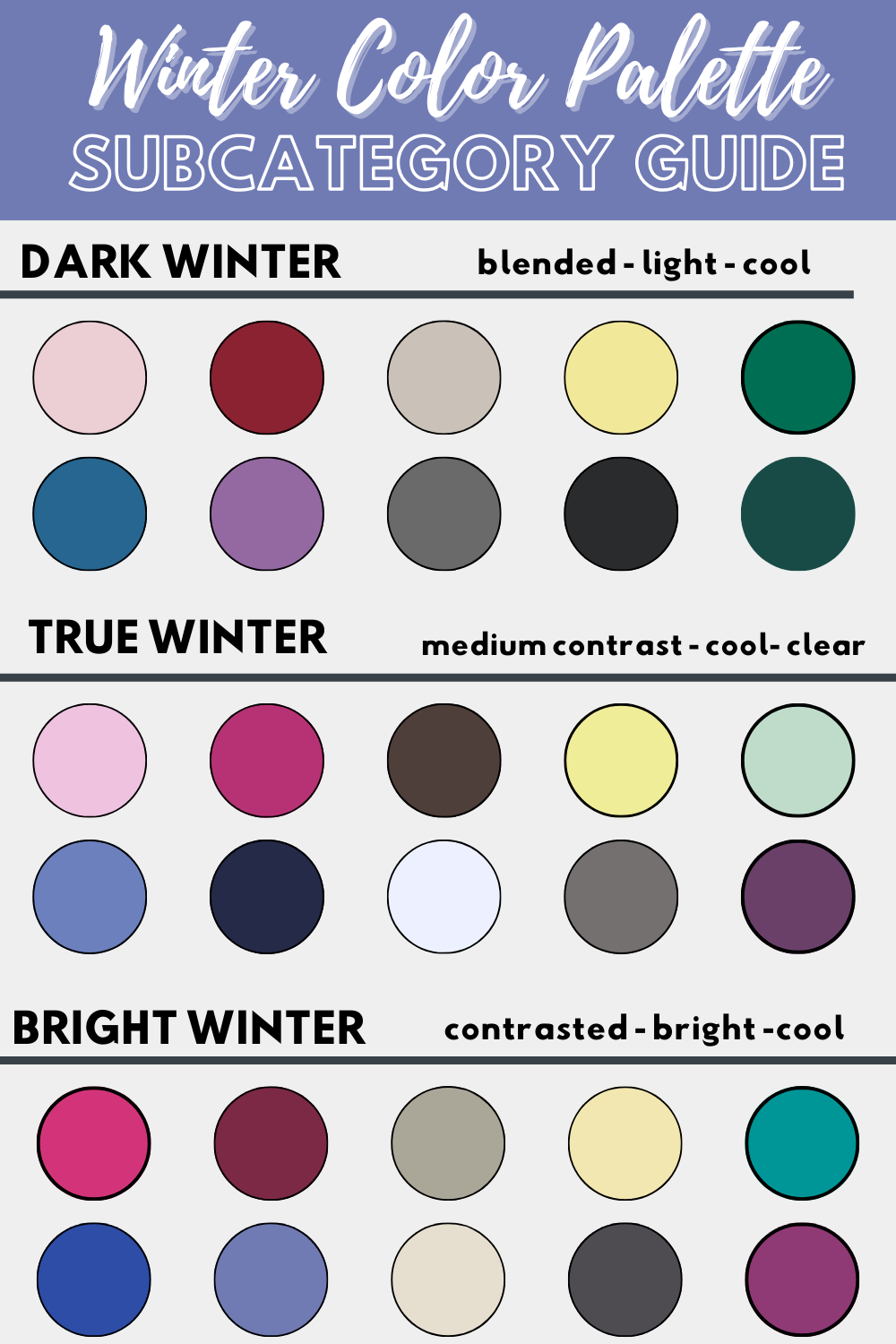 winter color palette for fashion color analysis