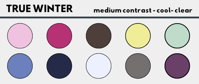 WINTER Seasonal Color Palettes true, Cool, Bright or Deep by Style